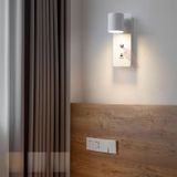 TZSMUM İç Mekan LED Duvar Lambası 3000 K / 4000 K / 6000 K Kısılabilir Dokunmatik Duvar Lambası Anahtarlı Duvar Aydınlatmaları Yatak Odası Oturma Odası için USB Şarj Prizleri (Beyaz)