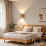 TZSMUM İç Mekan Modern LED Duvar Lambası 3000 K / 4000 K / 6000 K Kısılabilir Duvar Lambası 120° Hareket Sensörlü Duvar Işıkları Merdiven için USB Şarj Edilebilir Manyetik (1 Adet, Açık Ahşap)