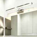 TZSMUM İç Mekan Uzun LED Duvar Lambası Banyo Aynası Duvar Lambası 180° Hareket Dedektörü Duvar Işıkları USB Şarj Edilebilir Merdiven Döndürme (30 cm, Gümüş Nötr Işık)