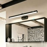 TZSMUM İç Mekan Uzun LED Duvar Lambası Banyo Aynası Duvar Lambası 180° Hareket Dedektörü Duvar Işıkları USB Şarj Edilebilir Merdiven Döndürme (30 cm, Siyah Nötr Işık)