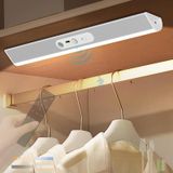 TZSMUM LED Dolap Duvar Lambası Uzaktan Kumandalı Kısılabilir Duvar Lambası Hareket Sensörlü Duvar Lambası Mutfak Merdiven Koridor için USB Şarj Edilebilir Duvar Aydınlatması (Gümüş, 30 cm)