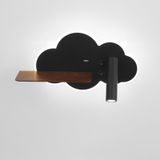 TZSMUM LED Duvar Lambası Bulut Anahtarlı Duvar Lambası USB Bağlantı Noktalı Duvar Lambası 350° Dönebilen Duvar Aydınlatması Çocuk Odası Oturma Odası Merdivenler için (Siyahtan Sola, Beyaz Işık)