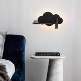 TZSMUM LED Duvar Lambası Bulut Anahtarlı Duvar Lambası USB Bağlantı Noktalı Duvar Lambası 350° Dönebilen Duvar Aydınlatması Çocuk Odası Oturma Odası Merdivenler için (Soldan Siyaha, Sıcak Işık)