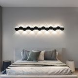 TZSMUM Modern Duvar Lambası LED Duvar Lambası Yukarı Aşağı İç Duvar Aydınlatması Akrilik Demir Duvar Lambaları Siyah Yaratıcı Dekoratif Yatak Odası Koridor Oturma Odası için (Nötr Işık, 100 cm)