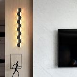 TZSMUM Modern Duvar Lambası LED Duvar Lambası Yukarı Aşağı İç Duvar Aydınlatması Akrilik Demir Duvar Lambaları Siyah Yaratıcı Dekoratif Yatak Odası Koridor Oturma Odası için (Sıcak Işık, 80 cm)