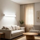 TZSMUM Modern iç mekan duvar aydınlatması LED uzaktan kumandalı duvar lambası 2700 K-6500 K kısılabilir duvar lambası minimalistik uzun dikdörtgen alüminyum yatak odası oturma odası için (150 cm