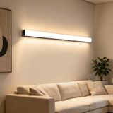 TZSMUM Modern iç mekan duvar aydınlatması LED uzaktan kumandalı duvar lambası 2700 K-6500 K kısılabilir duvar lambası minimalistik uzun dikdörtgen alüminyum yatak odası oturma odası için (200 cm
