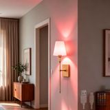 TZSMUM RGB Uzaktan Kumandalı İç Mekan Retro LED Duvar Lambası Kısılabilir Duvar Aydınlatmaları USB Şarj Edilebilir Kumaş Abajur Yatak Odası için Endüstriyel Demir Duvar Lambası (1 Adet, Kare Altın)