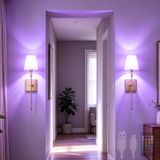 TZSMUM RGB Uzaktan Kumandalı İç Mekan Retro LED Duvar Lambası Kısılabilir Duvar Aydınlatmaları USB Şarj Edilebilir Kumaş Abajur Yatak Odası için Endüstriyel Demir Duvar Lambası (2 Adet, Kare Altın)