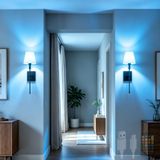 TZSMUM RGB Uzaktan Kumandalı İç Mekan Retro LED Duvar Lambası Kısılabilir Duvar Aydınlatmaları USB Şarj Edilebilir Kumaş Abajur Yatak Odası için Endüstriyel Demir Duvar Lambası (2 Adet, Siyah Kare)