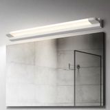 TZSMUM Uzun dikdörtgen duvar lambası LED banyo aynası su geçirmez duvar aydınlatması modern iç mekan demir duvar lambası minimalist siyah/beyaz dekorasyon yatak odası için (46 cm, beyaz beyaz ışık)
