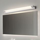 TZSMUM Uzun dikdörtgen duvar lambası LED banyo aynası su geçirmez duvar aydınlatması modern iç mekan demir duvar lambası minimalist siyah/beyaz dekorasyon yatak odası için (76 cm, beyaz nötr ışık)