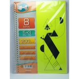 U-4 5+3 Bölümlü 200 Yaprak A4 Sipralli Ayraçlı Defter 5 Kareli 3 Çizgili Çoklu Defter