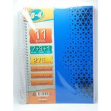 U-4 7+3+1 Bölümlü 275 Yaprak A4 Sipralli Ayraçlı Defter 7 Kareli 3 Çizgili 1 Çizgisiz Çoklu Defter