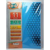 U-4 7+4 Bölümlü 275 Yaprak A4 Sipralli Ayraçlı Defter 7 Kareli 4 Çizgili Çoklu Defter