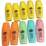 U-4 Fosforlu Kalem Seti 10'lu Karışık Renkli Highlighter Marker U4-1076 Sarı Turuncu Yeşil Mavi Pembe