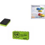 U-4 Renkli Eva Sünger Mıknatıslı Tahta Silgisi (Ebat: 10,5 cm x 5,6 cm x 2 Cm) (1 Adet) - Yeşil