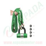 U Bar (Yeşil) Şifreli Kesilmez Zincir Kilit 1.5 Metre 10Mm Kalınlık Insıgma