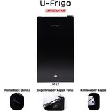 u-frigo 90 Lt Kompresörlü Buzdolabı Temperli Cam Kapak Limited Edition Siyah Enerji Sınıfı A++