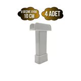 U Geçme Beyaz Plastik Ayarlı Ayak Mobilya Masa Ve Dolap Ayağı(Beyaz)(6Cm - 10Cm) Beyaz 10Cm 10Cm - 4 Adet