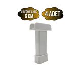 U Geçme Beyaz Plastik Ayarlı Ayak Mobilya Masa Ve Dolap Ayağı(Beyaz)(6Cm - 10Cm) Beyaz 6Cm 6Cm - 4 Adet