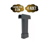 U Geçme Gri Plastik Ayarlı Ayak Mobilya Masa Ve Dolap Ayağı(Gri)(6Cm - 10Cm) Gri 6Cm 6Cm - 4 Adet