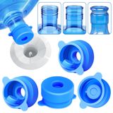U-Goforst 3 ve 5 Galon Su Sürahisi Kapağı - Standart/Vida/Taç Üstleri için 55 mm Gıda Sınıfı Silikon Yeniden Kullanılabilir Şişe Kapağı, Dağıtıcı Yedek Kapakları, Dökülmez ve Sızdırmaz (4 Adet)