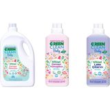 U Green Clean Baby Bitkisel Çamaşır Deterjanı 2.75 Lt Yumuşatıcı 1lt Leke Çıkarıcı 1 Lt 3'lü Set