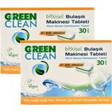 U Green Clean Bulaşık Makinesi Tableti 2 × 30 Adet Bitki Bazlı Fosfat Klor İçermeyen Parlatıcı