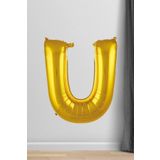 U Harfi Folyo Balon Gold 100 Cm 40 İnç 1 Metre Altın