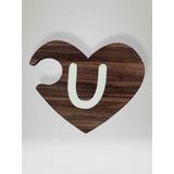 U Harfi (Sağ Parça) – Ahşap Puzzle Kalp Harf Magnet – Buzdolabı Süsü – İkili Uyumlu (kod:1040)