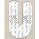 *U* LETTER MONOGRAM COMPOSITION NOTEBOOK -Whimsical Shaped Maze Puzzle Game Activity Cover- Diary Journal Sketchbook FUN GIFT: ֍7.25x9.5 Wide Rule֎ ... ALPHABET LETTERS - Shaped Maze Puzzles)