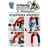 U Miknatisi Deney Malzemesi 4 Adet Okul Projeleri Icin U Sekilli At Nali Miknatis Kirmizi Mavi Boyali