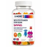 u-more Multivitaminli Çocuk Gummies 60 Adet | Şekersiz, Sığır Jelatini Içermez, Çilek-Portakal Aromalı