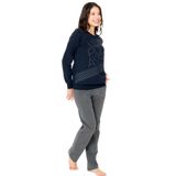 U.. POLO ASSN. 2 İplik Kışlık Pijama Takım, S, USPA20123W25-26, Lacivert, kadın