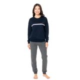 U.. POLO ASSN. 2 İplik Kışlık Pijama Takımı, S, USPA20121W25-26, Lacivert, Kadın