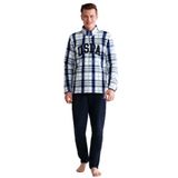 U.. POLO ASSN. Polar Pamuklu Pijama Takımı, S, USPOLO-2024-Kış-E27, Lacivert, erkek