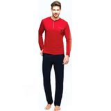 U.. POLO ASSN. U.. Polo Uzun Kol Pijama Takım, S, 17384UP, Bordo, erkek