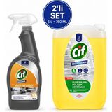 U-Pro Cif Elde Yıkama Bulaşık Deterjanı 5 L + Yağ Çözücü Sprey 750 ml - 5750 ML