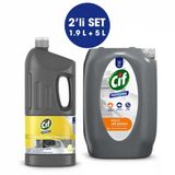U-Pro Cif Krem Temizleyici 1.9 L + Cif Yağ Sökücü 5 L 2’li Profesyonel Temizlik Seti