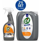U-Pro Cif Yağ Çözücü 5 L + Yağ Çözücü Sprey 750 ml Profesyonel Mutfak Temizlik Seti - 5750 L