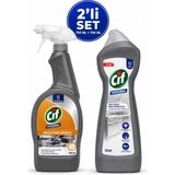 U-Pro Cif Yağ Çözücü Sprey 750 ml + Cif Krem Temizleyici 750 ml 2’li Temizlik Seti