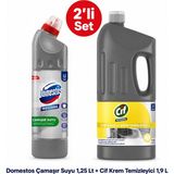 U-Pro Domestos Çamaşır Suyu 1,25 Lt + Cif Krem Temizleyici 1,9 L 2’li Hijyen ve Temizlik Seti - Beyaz