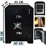 U.S.F Ev ve Ofis İşyeri Büro Tipi Altın Nakit Silah Ziynet Evrak Kıymetli Eşya Güvenli Anahtarlı Çelik Para Kasası 55 cm 60kg - 55cm-60KG