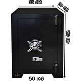 U.S.F Ev Ve Ofis Tipi Çelik Para Kasası-40 cm 50kg kasa - Siyah