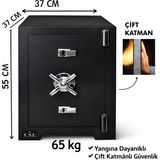 U.S.F Ev ve Ofis Tipi Çelik Para Kasası-55cm 65kg - Siyah