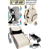 U.S.F Portbebe Ana Kucağı + Bebek Taşıma Kanguru + Bebek Bakım Çantası 3 Lü Set - Gri-Krem