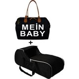 U.S.F Portbebe Ana Kucağı Puset + Hastane Çıkışı Anne Bebek Bakım Çantası 2 Li Set - Black