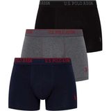 U.S.POLO 80097 ERKEK 3 LÜ LİKRALI COTON SİYAH -ANTRASİT-LACİVERT BOXER - 2XL - Siyah - Antrasit - Lacivert