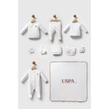 U.s. Polo Assn. %100 Pamuklu Yenidoğan Kız Bebek 10 Parça Hastane Çıkışı - 0 - 3 Ay - Beyaz